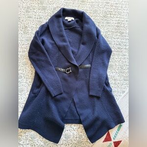 Ellen Tracy Wool Dark Blue Knit Sweater